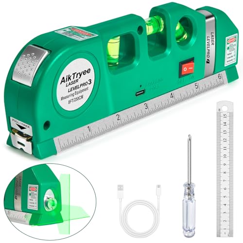 AikTryee Multipurpose Laser Level Line Tool with 8ft Measuring Tape thumbnail 3