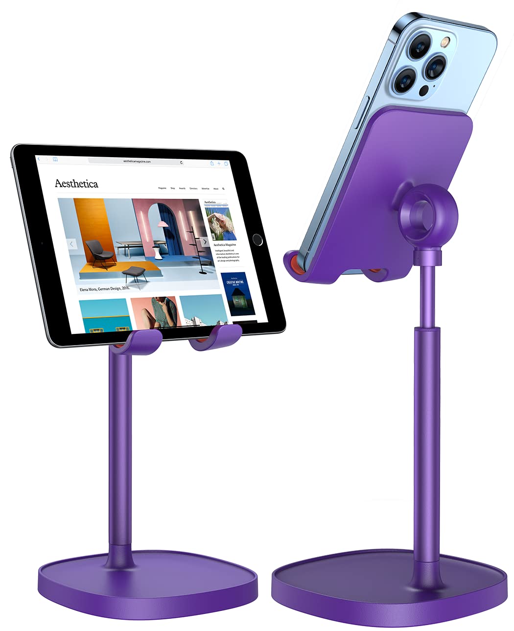 LISEN Adjustable Cell Phone Stand for Desk - Compatible with Phones and Tablets 4-10 inches thumbnail 3