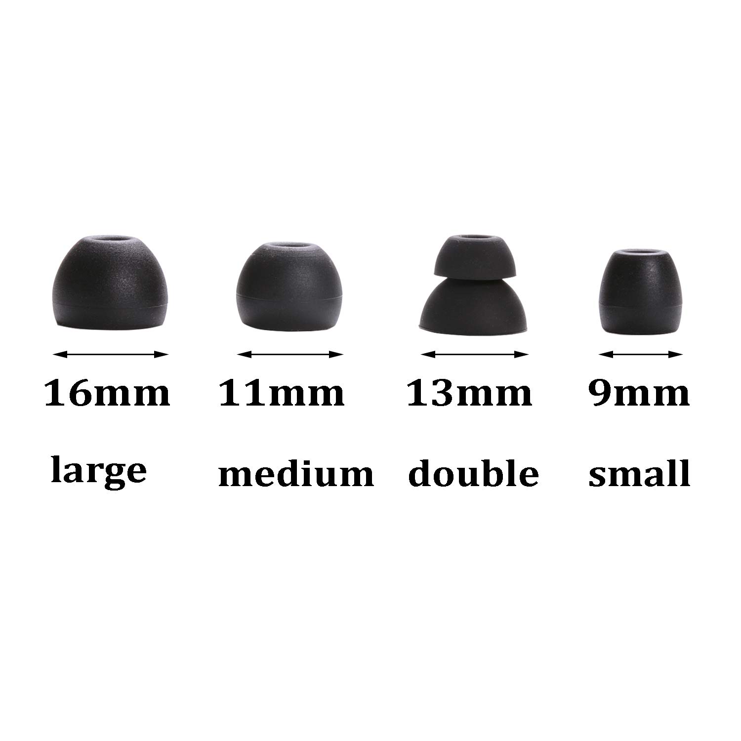 Replacement Silicone Eartips for Powerbeats Pro and Beats Wireless Earphones - 4 Pairs (Black) thumbnail 3