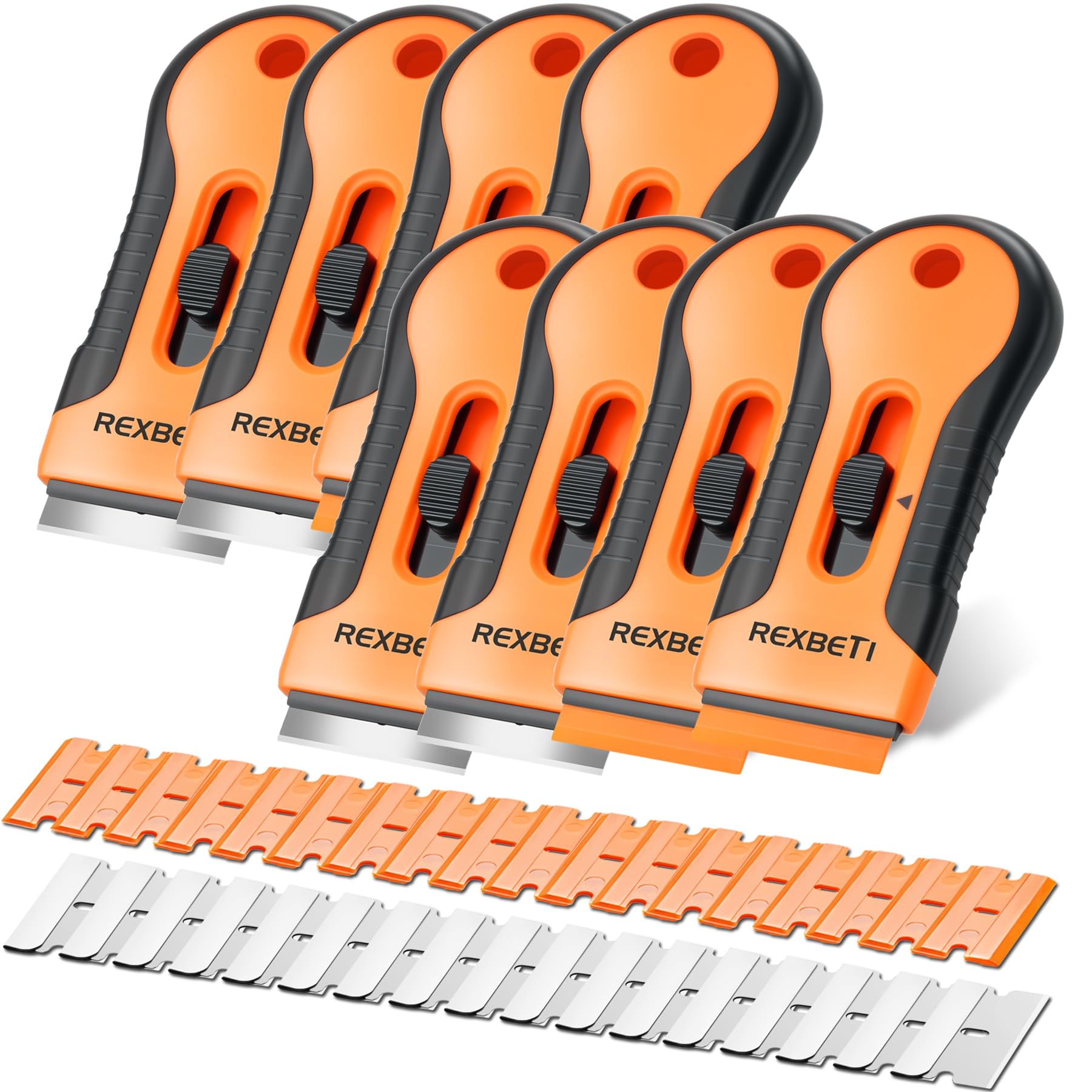 REXBETI Razor Blade Scraper Tool 2-Pack with 80 Extra Blades thumbnail 4
