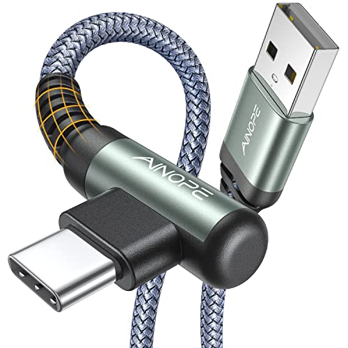 AINOPE USB-A to USB-C Cable 2-Pack (6.6ft) with Right Angle Design for Fast Charging and Data Sync thumbnail 2