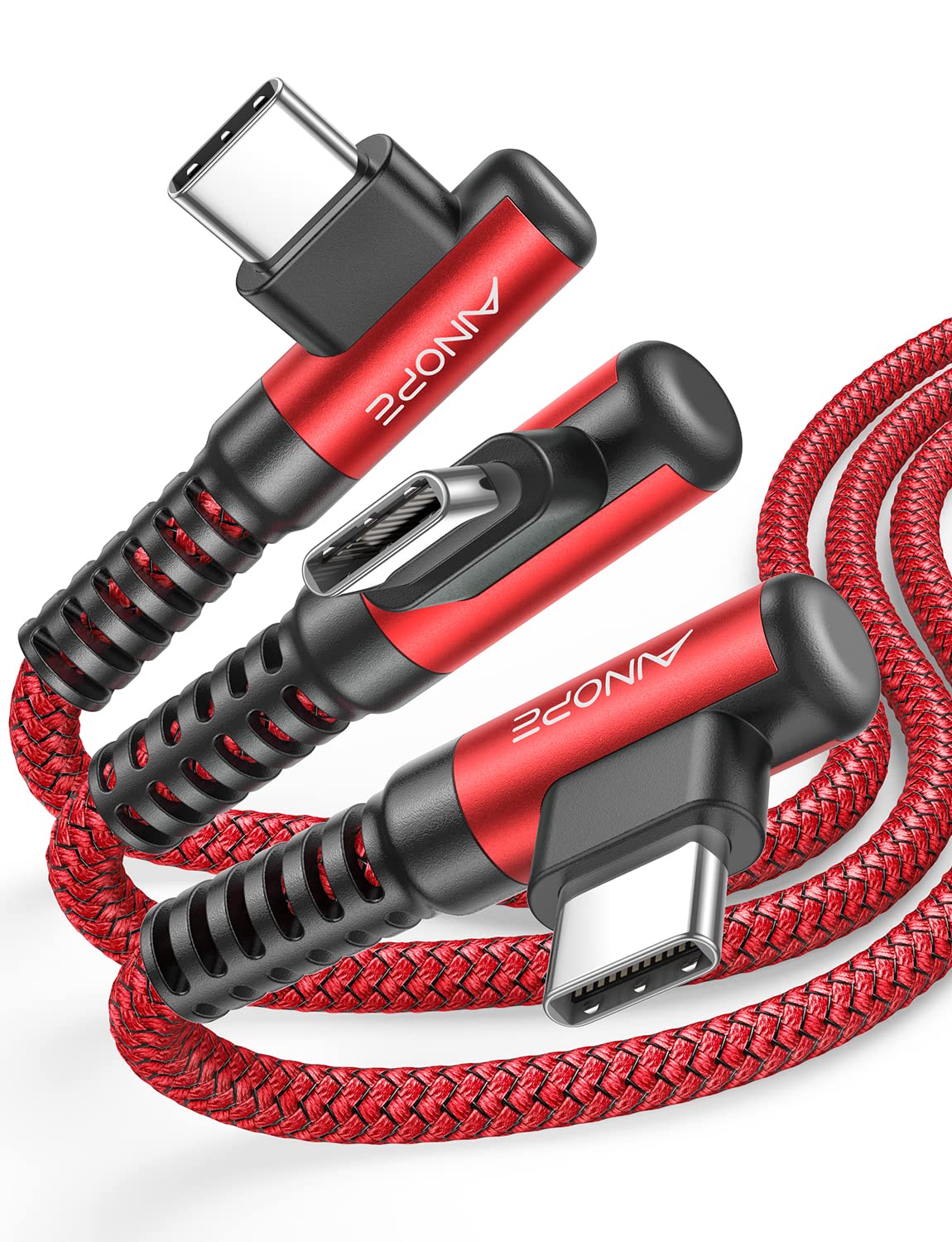 AINOPE USB-A to USB-C Cable 2-Pack (6.6ft) with Right Angle Design for Fast Charging and Data Sync thumbnail 4