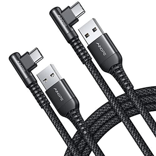 AINOPE USB-A to USB-C Cable 2-Pack (6.6ft) with Right Angle Design for Fast Charging and Data Sync thumbnail 3