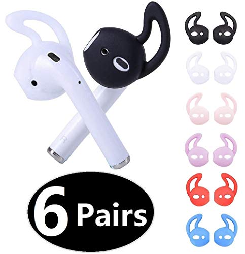 JNSA Silicone Ear Tips and Ear Hooks for Apple AirPods/EarPods - 6 Pairs, Multi-Color thumbnail 4