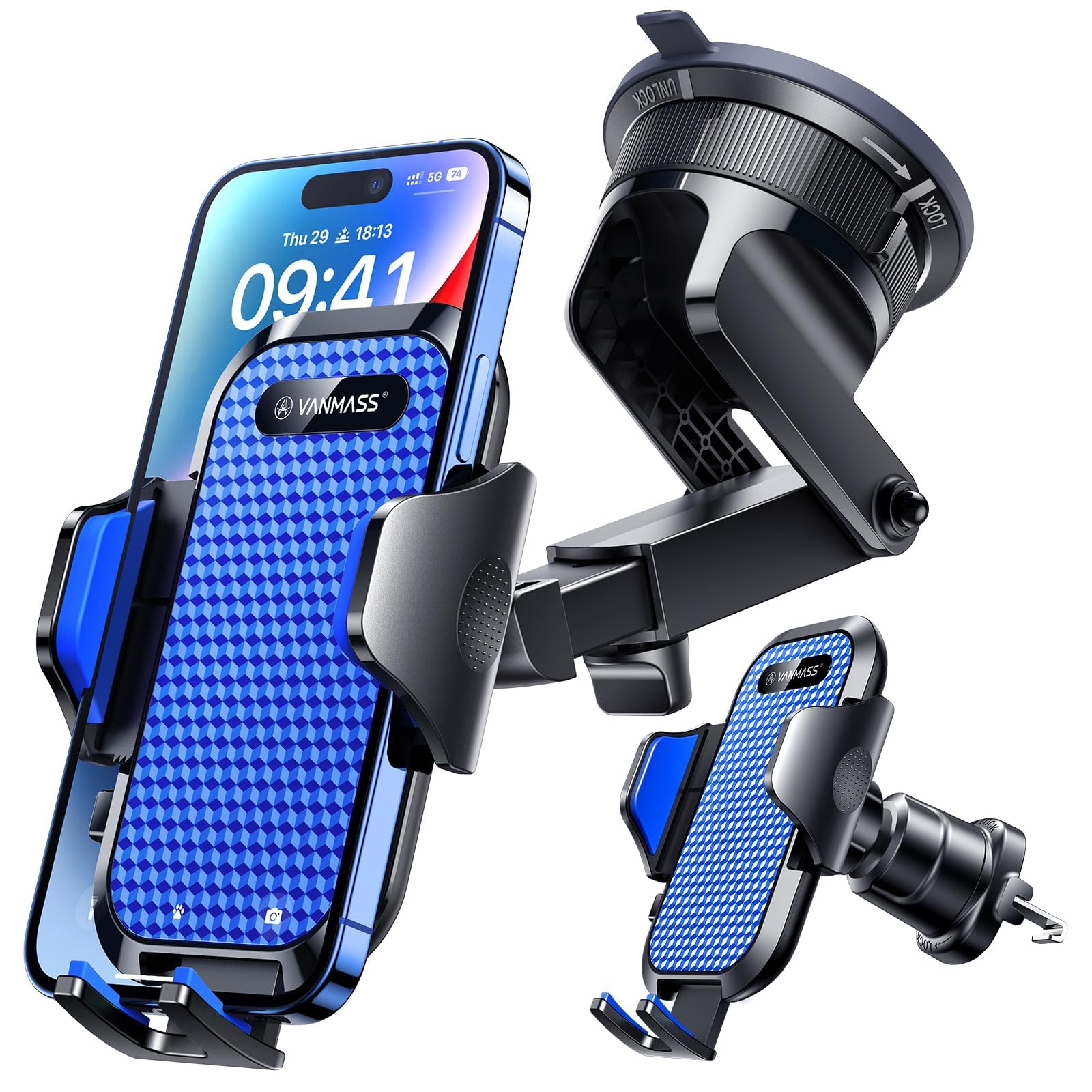VANMASS True Military-Grade Car Phone Holder – Ultimate Suction & Clip Mount thumbnail 3