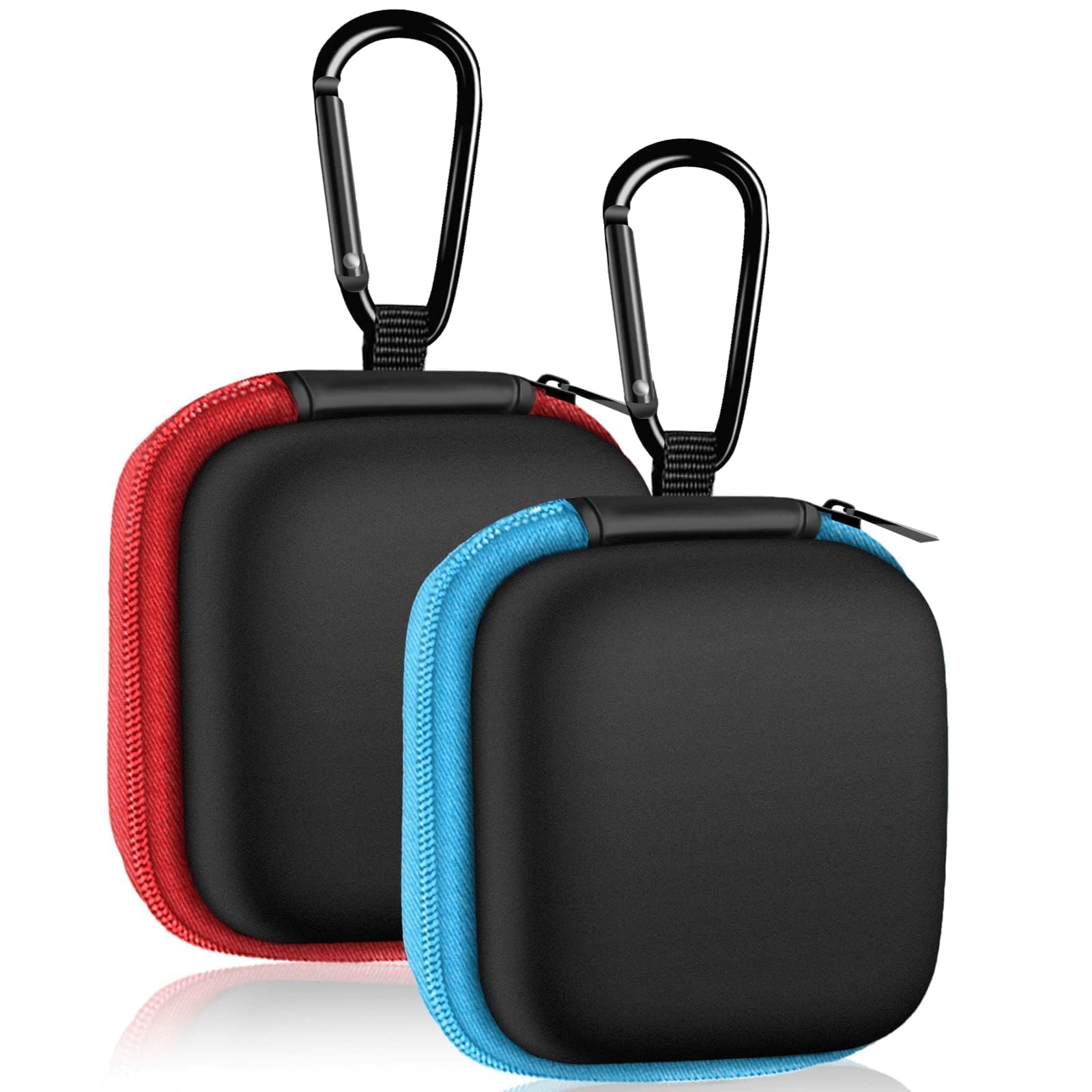 MOLOVA Portable Earbud Case - Compact EVA Storage Bag with Carabiner, 5-Pack