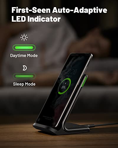INIU 15W Fast Wireless Charging Station with Adaptive Sleep-Friendly Light thumbnail 3