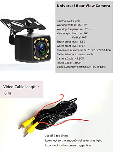 Camecho Waterproof Vehicle Backup Camera with 170° Wide Angle and Night Vision image 1
