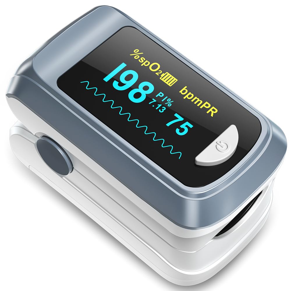 Fingertip Pulse Oximeter Blood Oxygen Saturation Monitor with OLED Display image 1