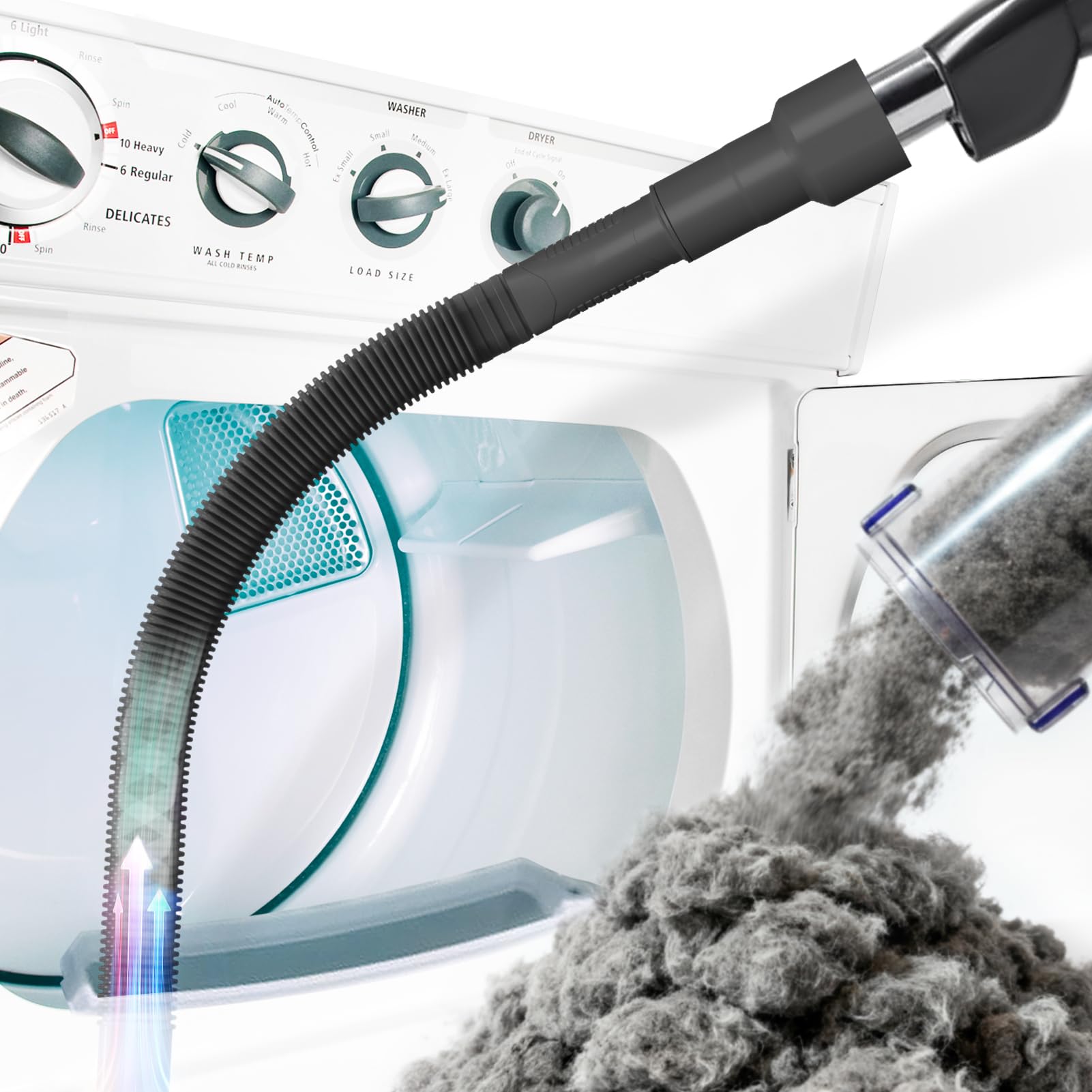 Holikme Dryer Vent Cleaner Kit with Vacuum Attachment Brush thumbnail 2
