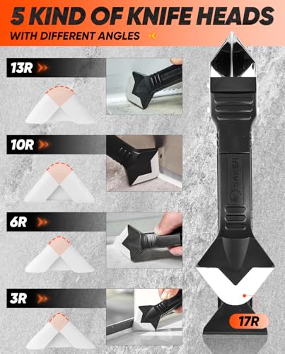 Saker 3-in-1 Silicone Caulking Tool with Stainless Steel Blade and Silicone Smoother thumbnail 2