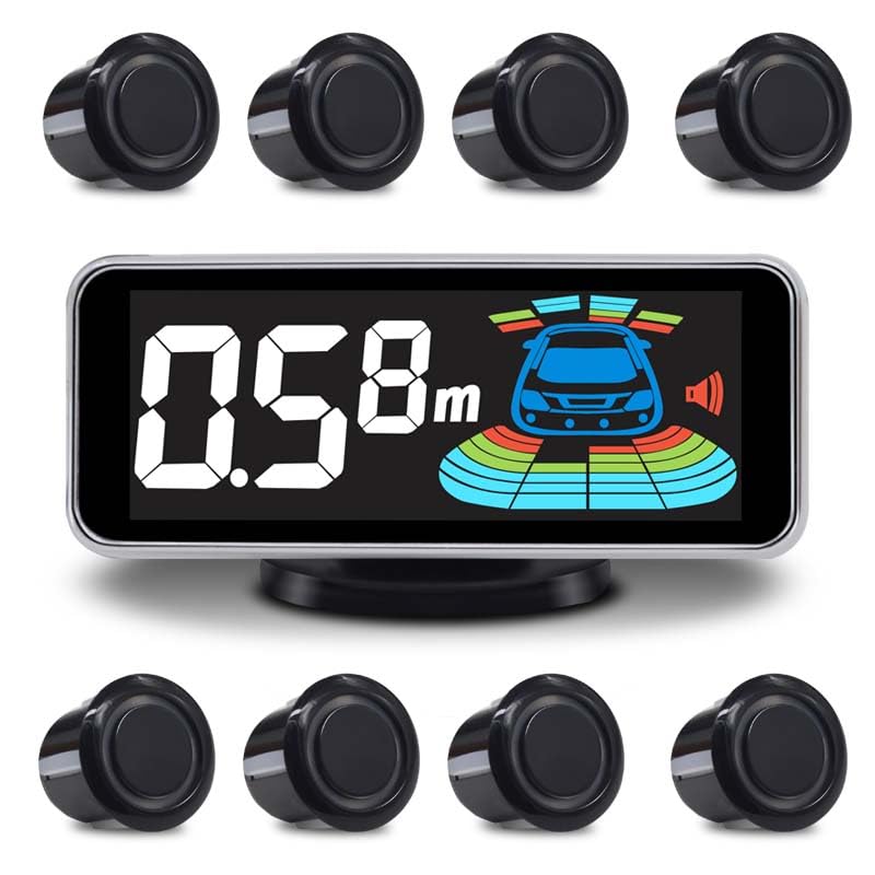 ELSNU Car Parking Sensors Kit - 8-Sensor Reverse Radar System with Visual and Audio Alerts thumbnail 2