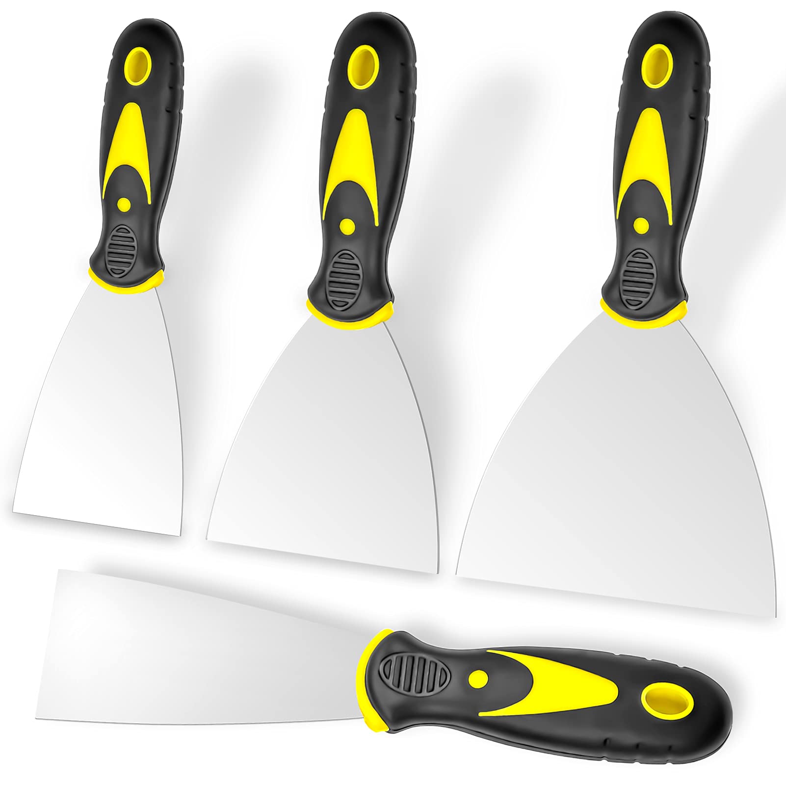 4-Piece Stainless Steel Putty Knife Set for Drywall and Home Repairs image 1