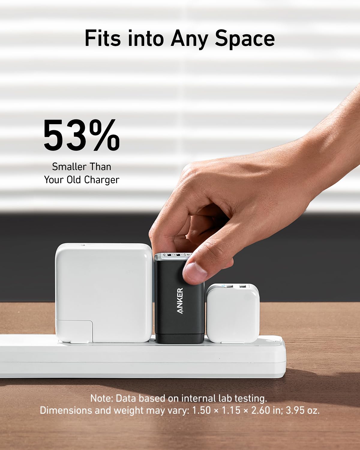 Anker 65W 3-Port Fast USB-C Charger - Compact & Foldable Power Adapter for MacBook Pro, iPad Pro, Galaxy S20, and More thumbnail 4