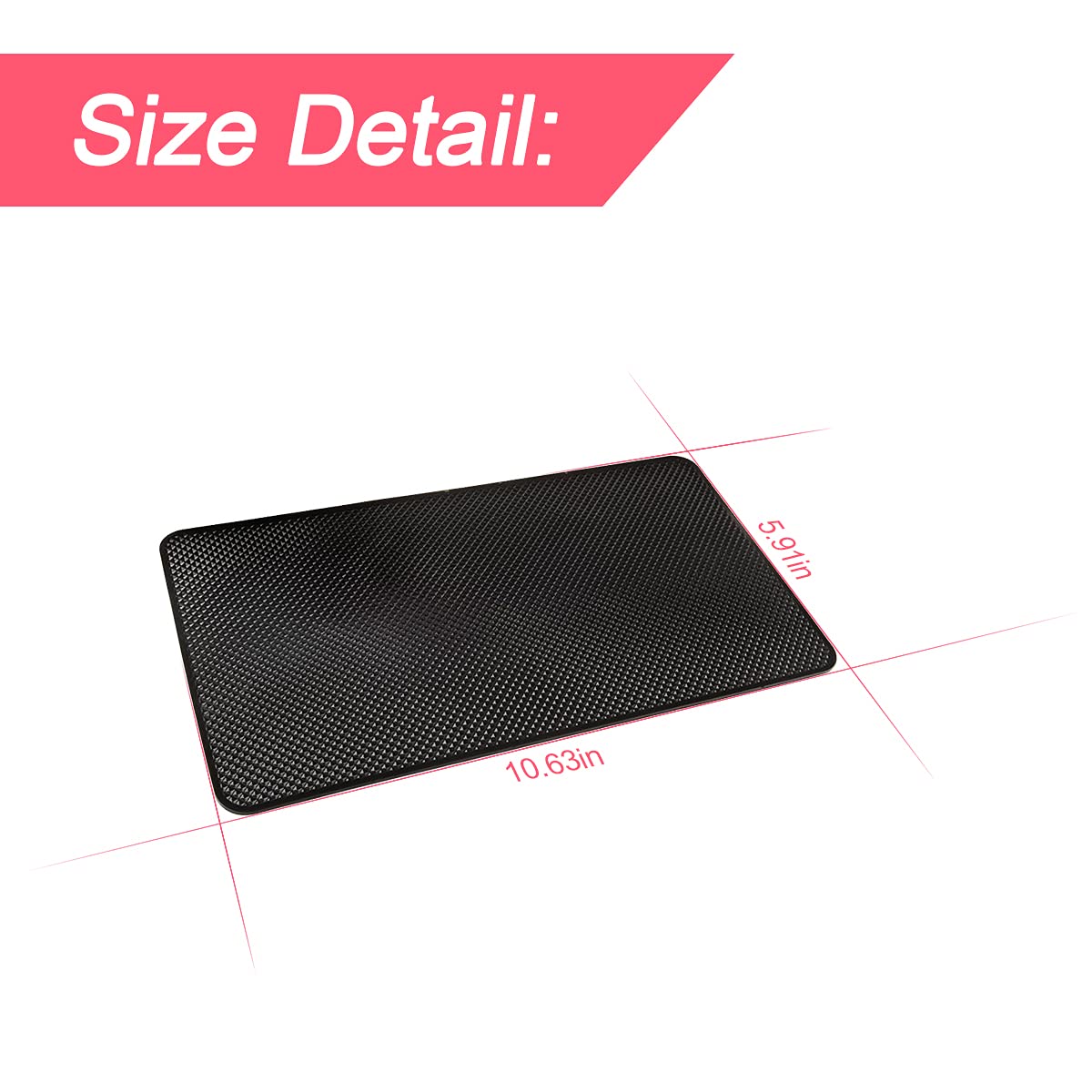 Car Dashboard Anti-Slip Rubber Pad – Universal Non-Slip Mat for Phones, Sunglasses, Keys, and More thumbnail 4