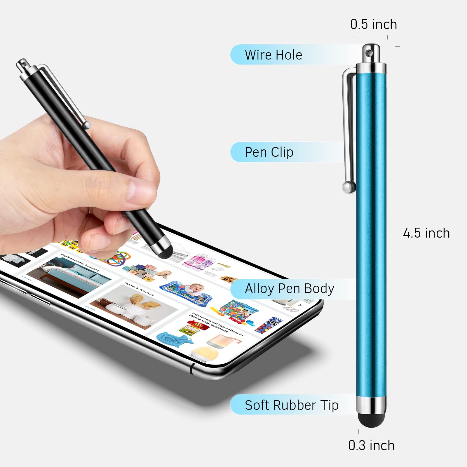 Abiarst Universal Stylus Pens for Touch Screens - 10 Pack thumbnail 3