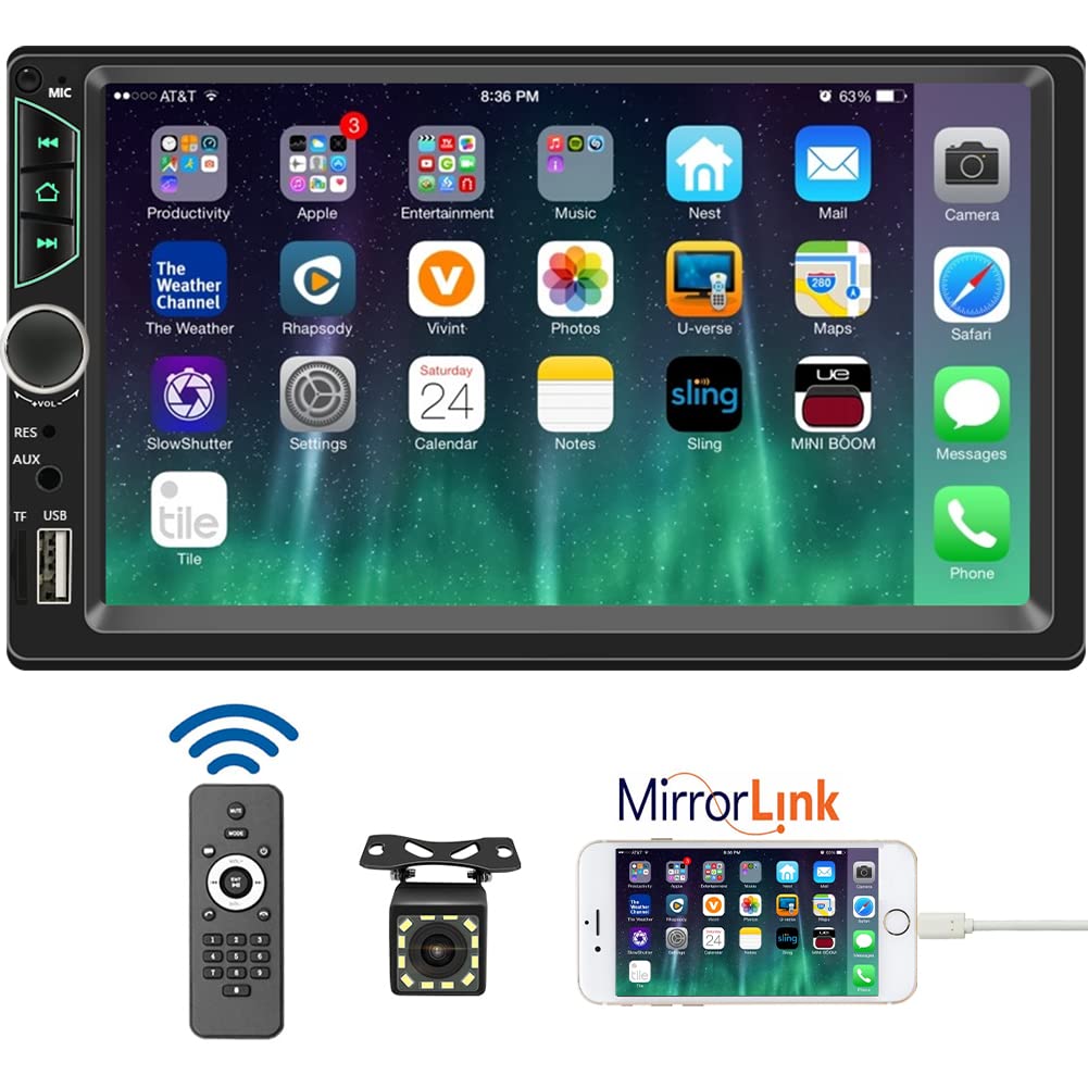 Leadfan 7-Inch Double Din Car Stereo with Touchscreen and Backup Camera thumbnail 4