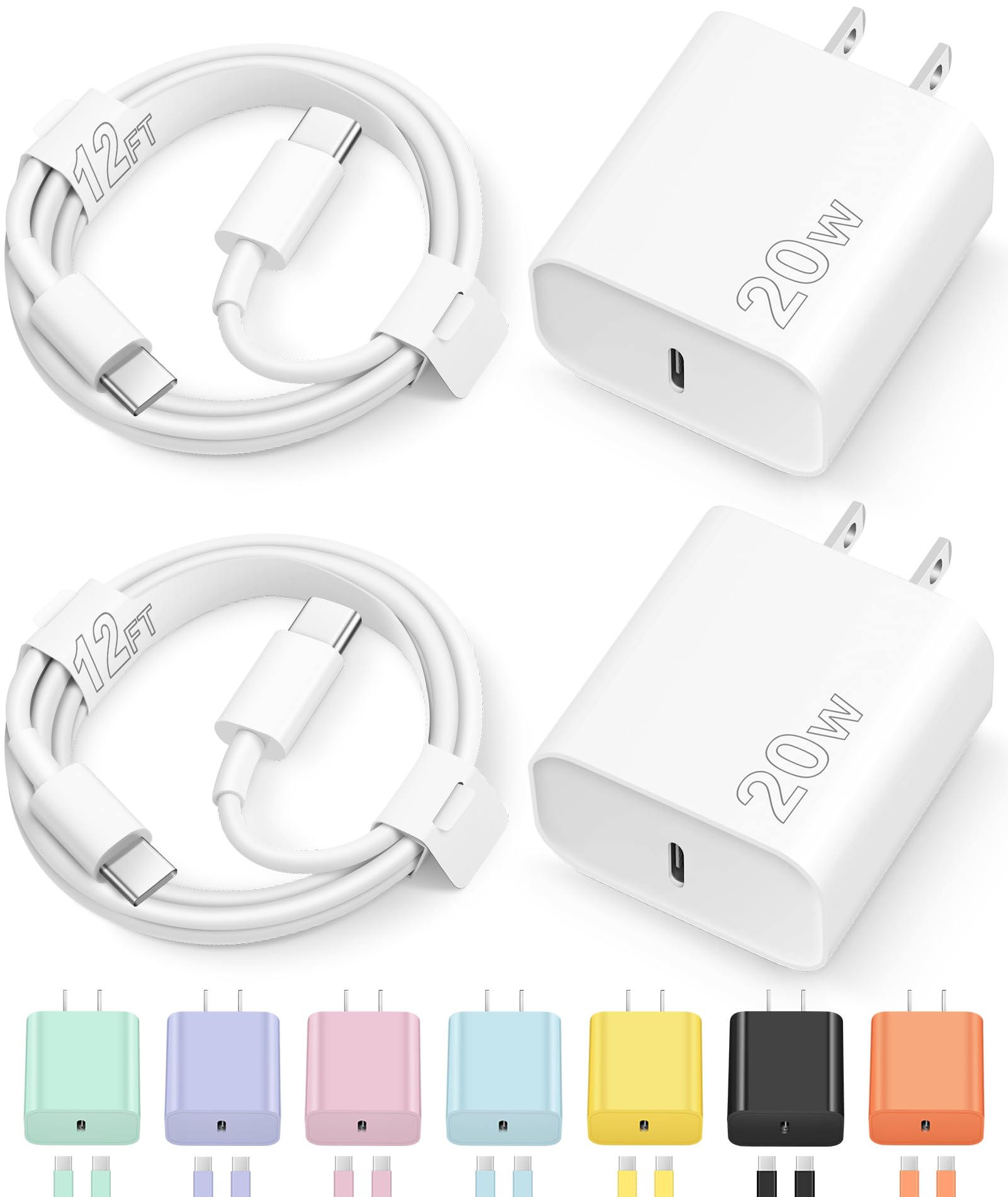 Fast Charging USB-C Charger with 6FT Cable for iPhone 15, 16, 17 Series and iPad Pro thumbnail 3