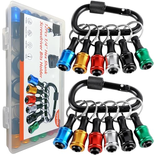 12PCS 1/4 Inch Hex Shank Screwdriver Bit Holders - Durable Aluminum Alloy Quick-Release Extension Bars thumbnail 2