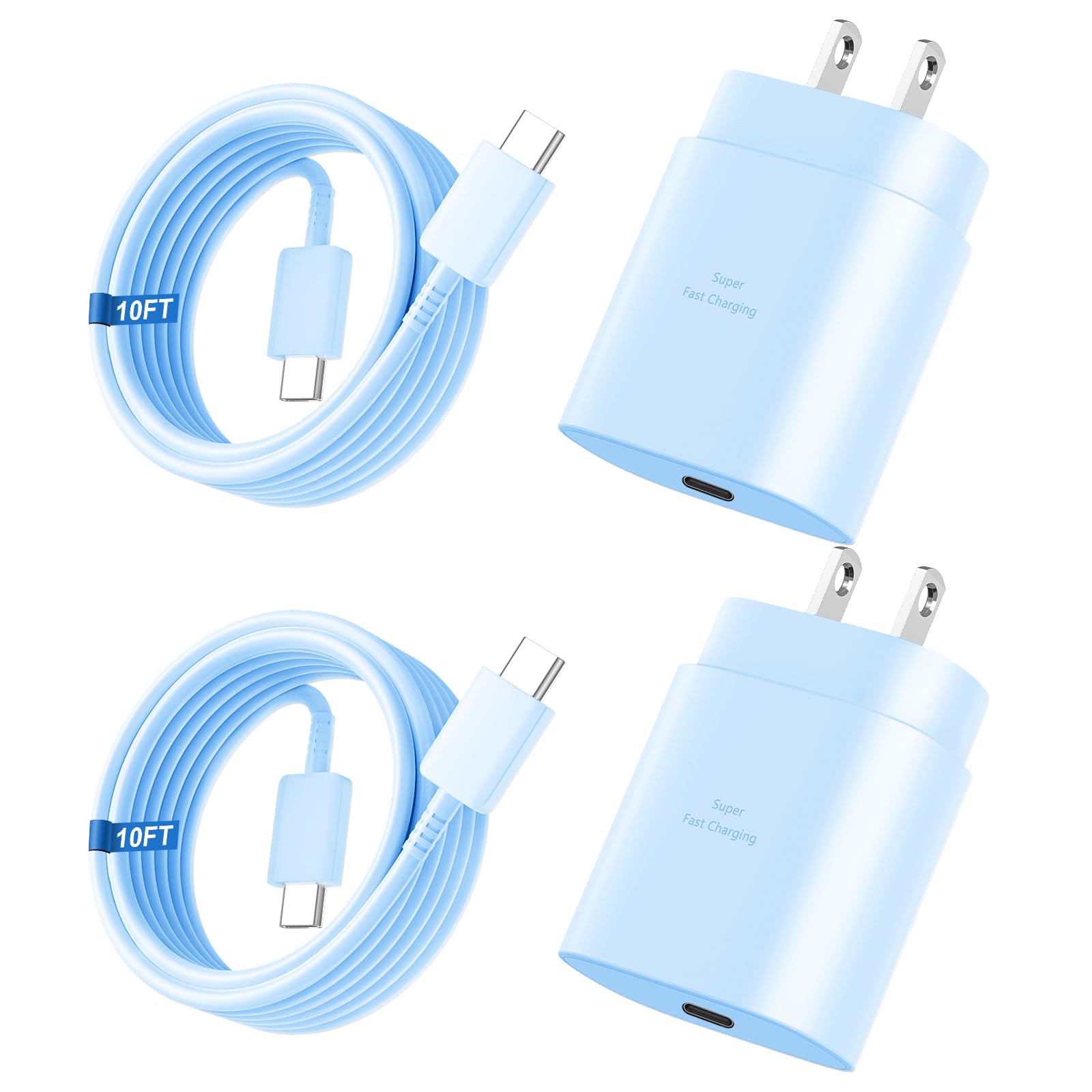 Vilive 25W USB-C Super Fast Charger with 10FT Cable 2-Pack for Samsung Galaxy and More thumbnail 4