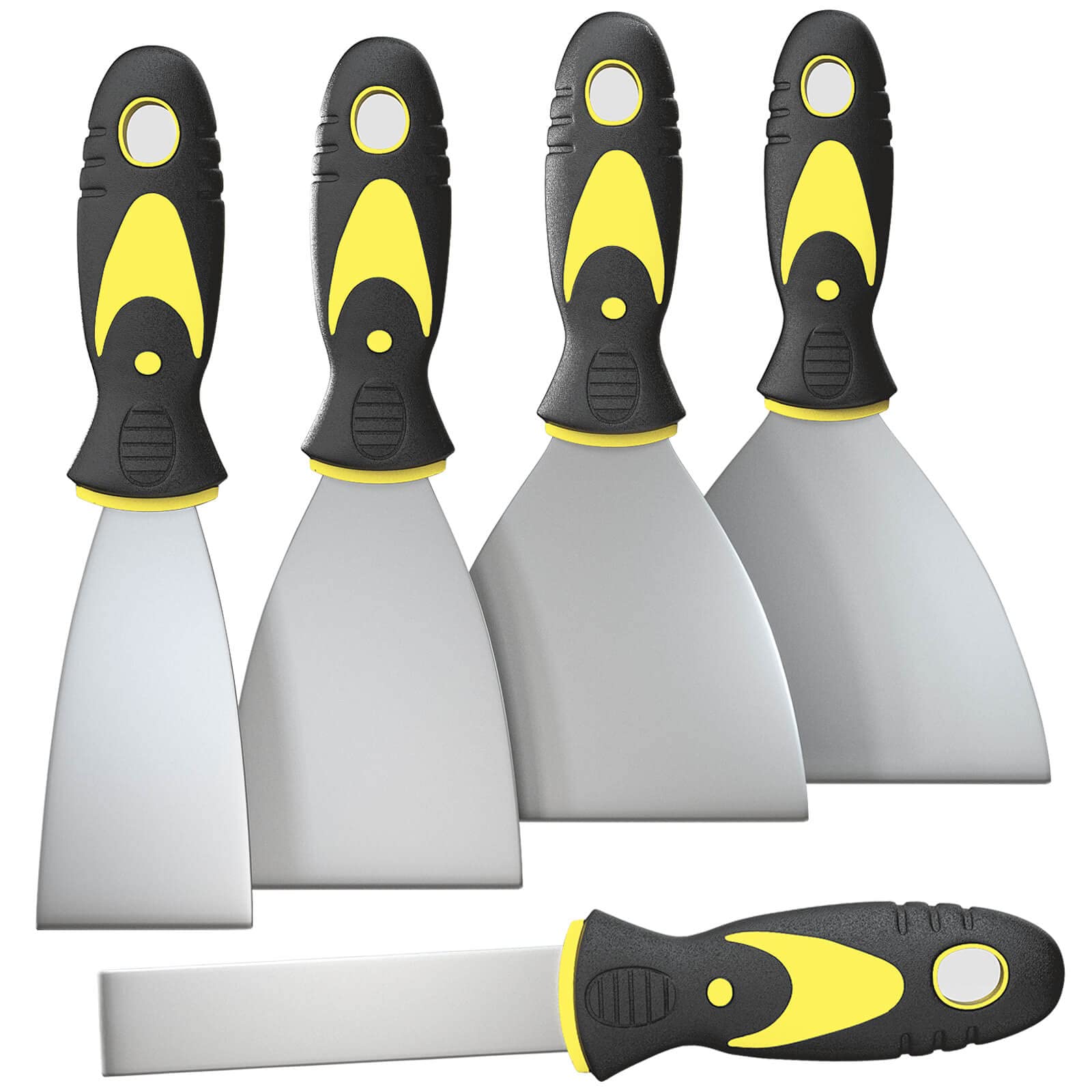 Rerdeim 5-Piece Putty Knife Set – Durable Stainless Steel Scrapers for Drywall, Wallpaper, and Paint Removal thumbnail 2