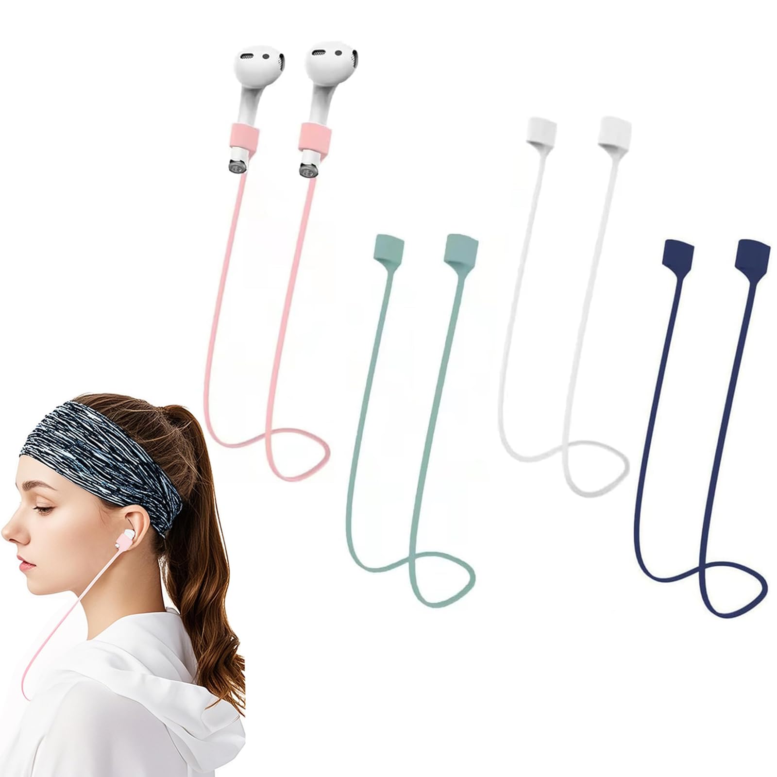 Ansumg Magnetic Anti-Lost Straps for AirPods Pro - Colorful Silicone Sports Lanyard thumbnail 3