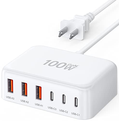 [2026 Updated] USB C Fast Charger, 100W GaN 6 Port Charging Station Hub thumbnail 2