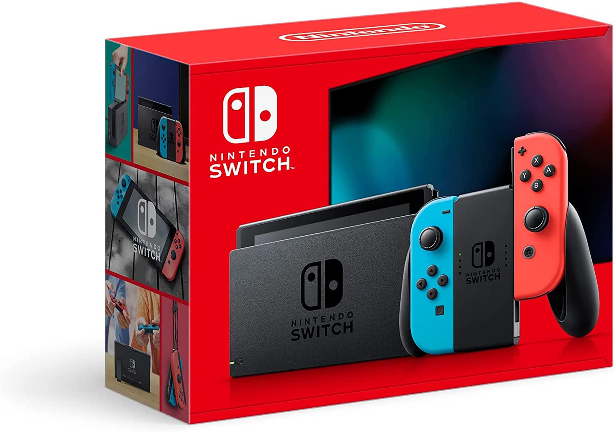 Nintendo Switch with Neon Blue and Neon Red Joy-Con - Versatile Handheld Gaming Console thumbnail 4