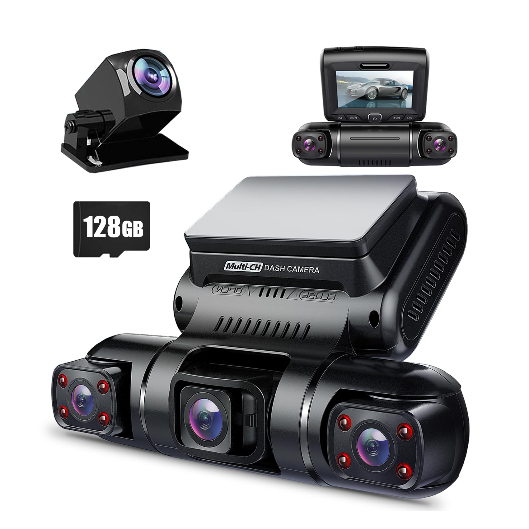 PRUVEEO 360° 4 Channel Dash Cam with GPS, WiFi, Night Vision & Parking Mode thumbnail 4
