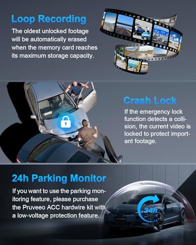 PRUVEEO 360° 4 Channel Dash Cam with GPS, WiFi, Night Vision & Parking Mode thumbnail 3