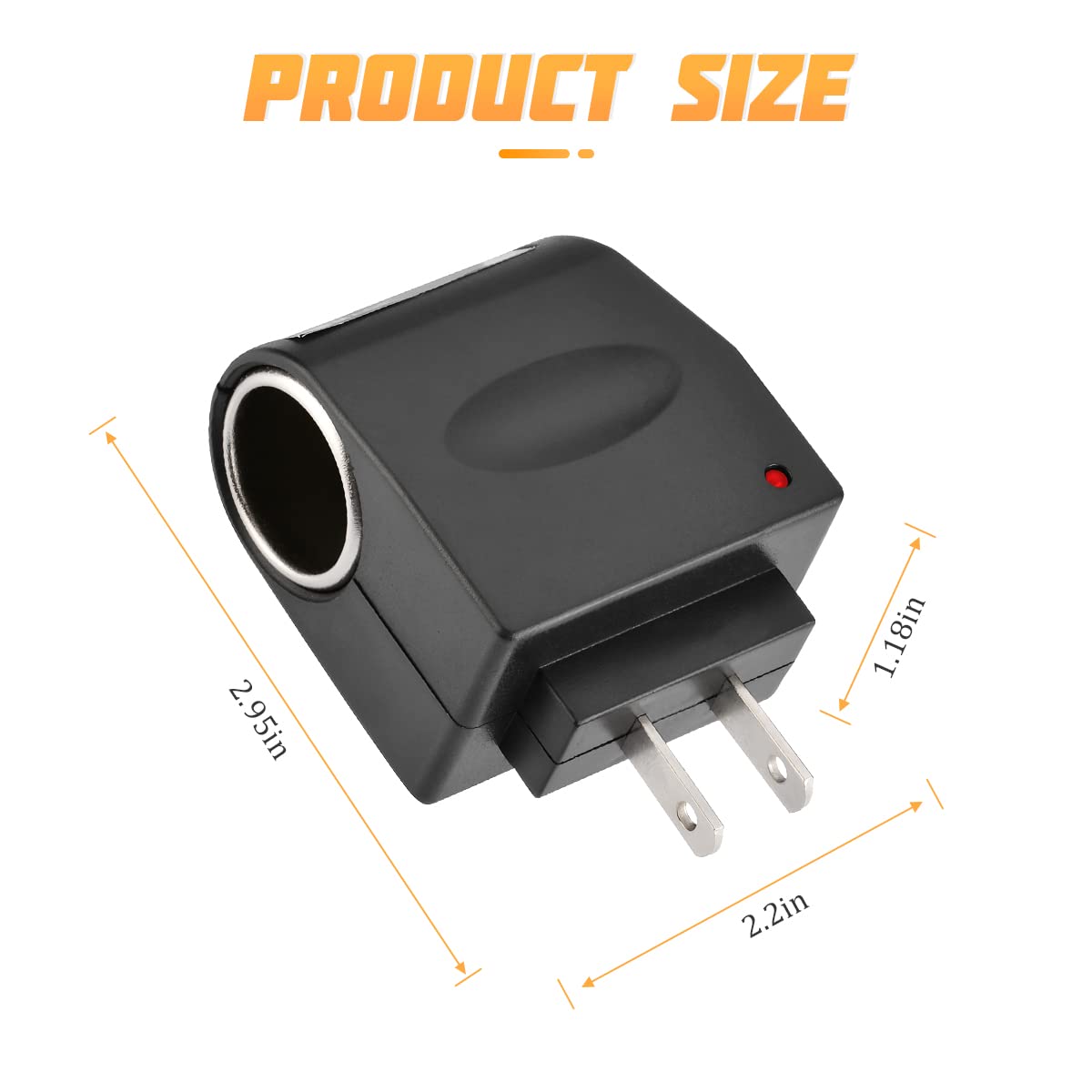 Universal AC to DC Car Cigarette Lighter Socket Adapter Converter, 12V 500mA Power Supply Transformer thumbnail 4