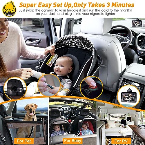 DoHonest Baby Car Camera HD 1080P – Rear-Facing Baby Monitor with Night Vision and Adjustable Viewing Angle thumbnail 3
