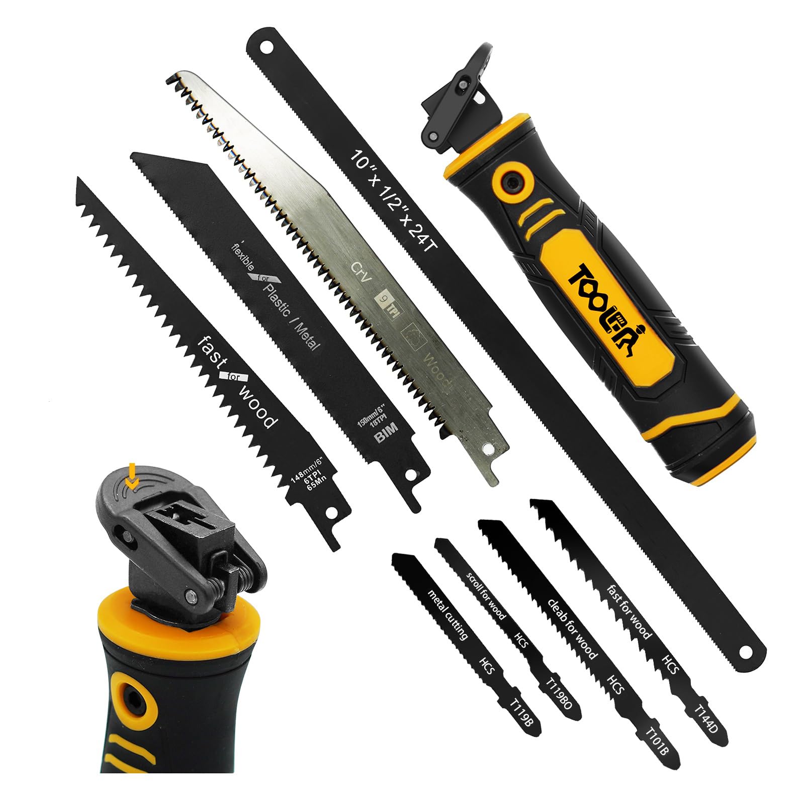 8-In-1 Multi Blades Hand Saw with Quick Change Mechanism for Versatile Cutting image 1