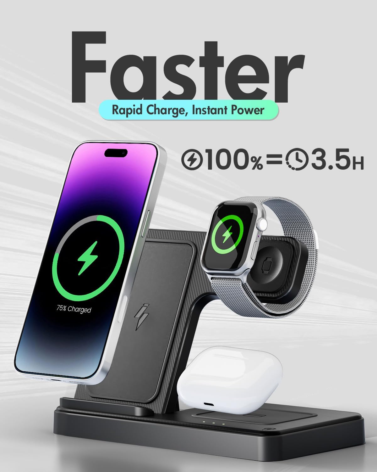 3-in-1 Wireless Charging Station for Apple Devices thumbnail 2