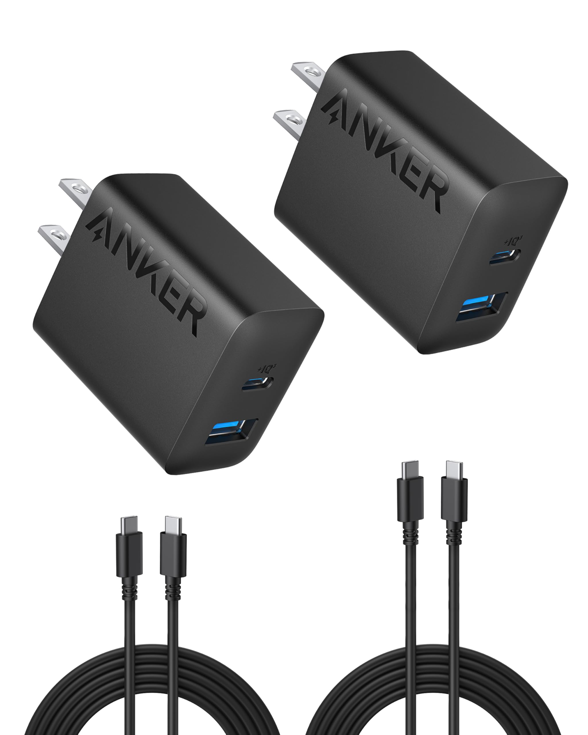 Anker 20W Fast USB-C Charger 2-Pack with Dual Ports and Cables thumbnail 3