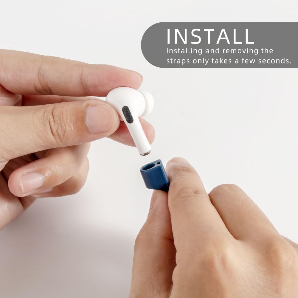 Magnetic Anti-Lost Straps for AirPods - 4 Pack Ultra Strong Silicone Neck Lanyards thumbnail 4