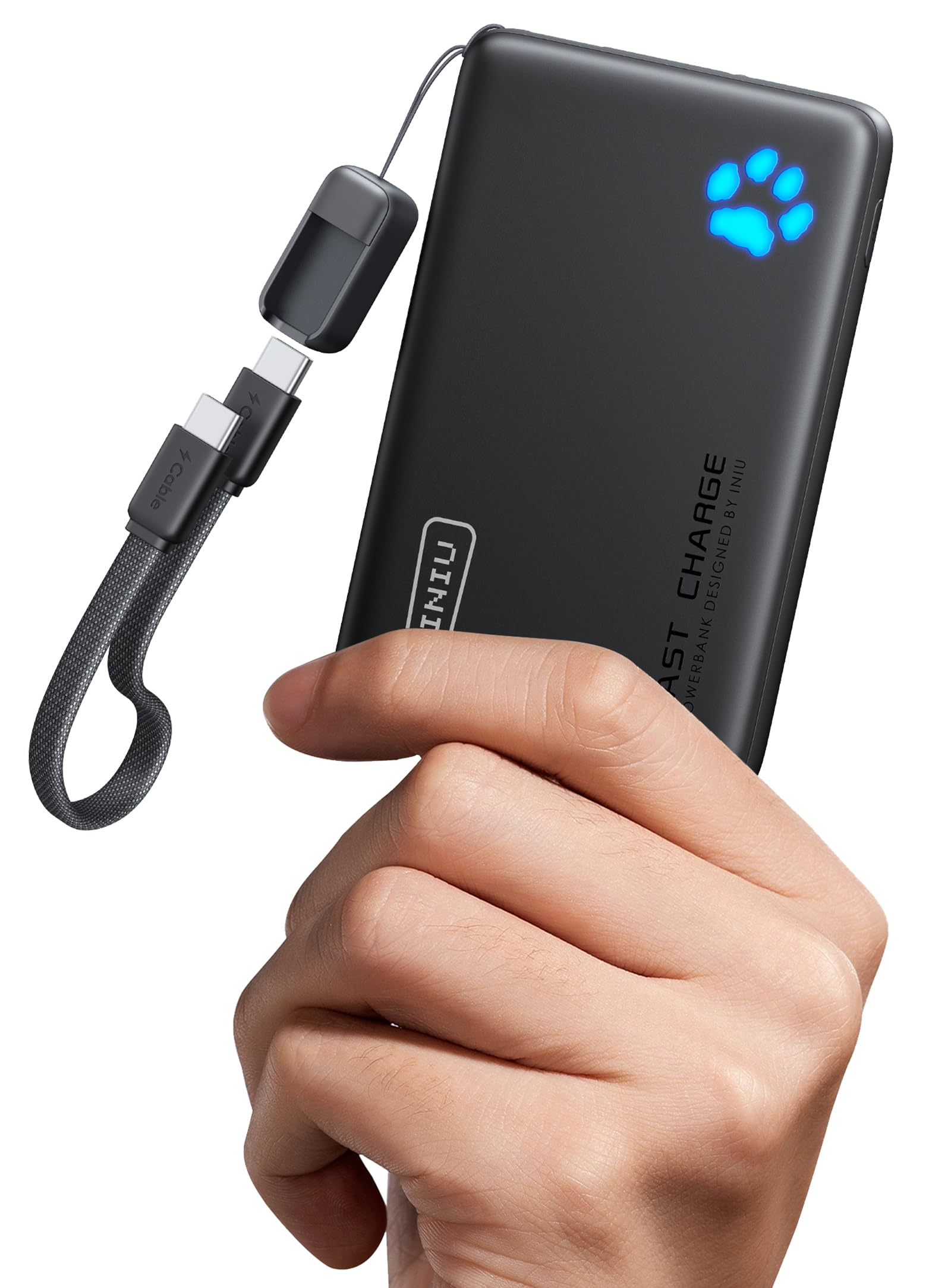 INIU 45W Fast Charging 10000mAh Portable Charger with Detachable Cable thumbnail 4