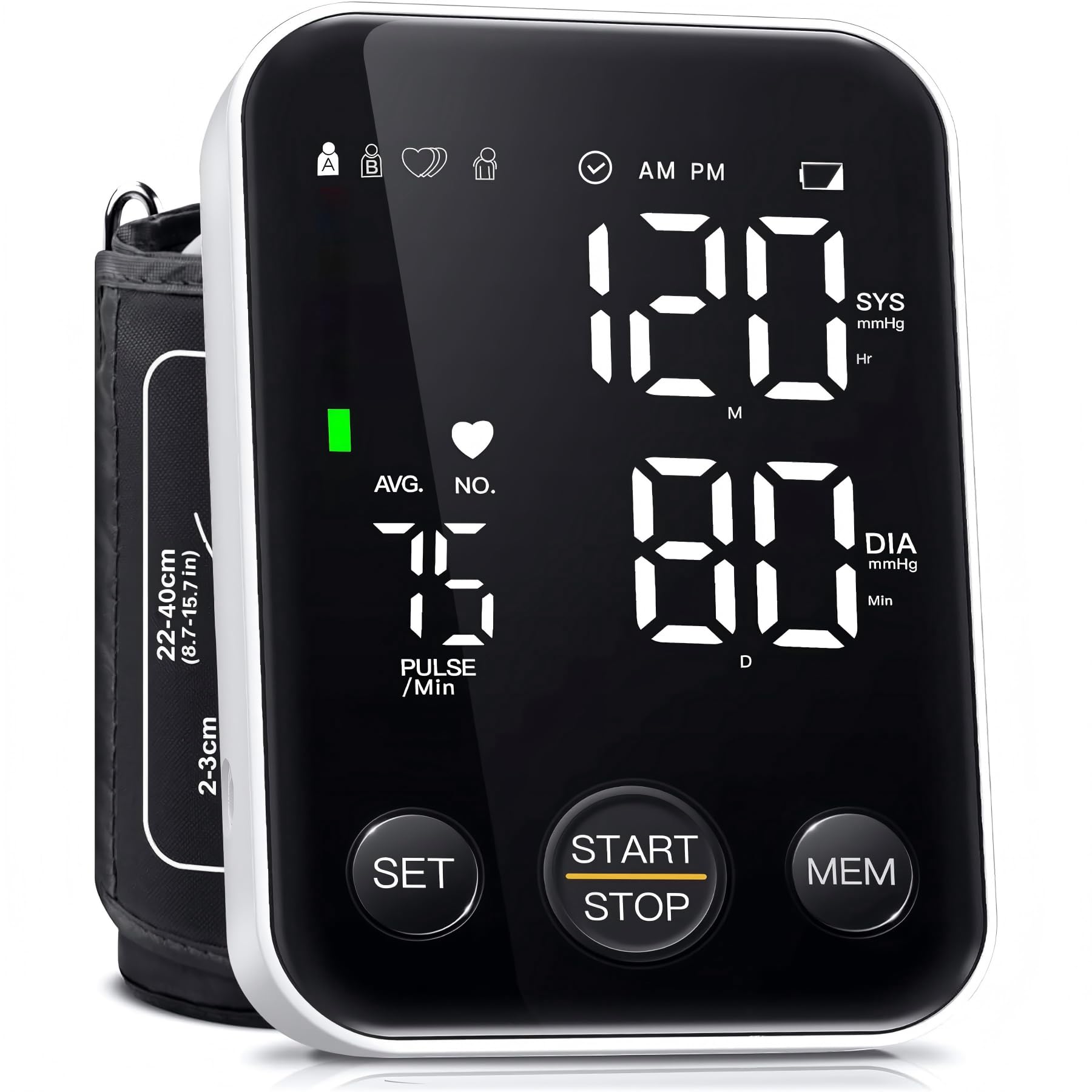 Oklar Upper Arm Blood Pressure Monitor with Dual User Memory and Large LED Display thumbnail 4