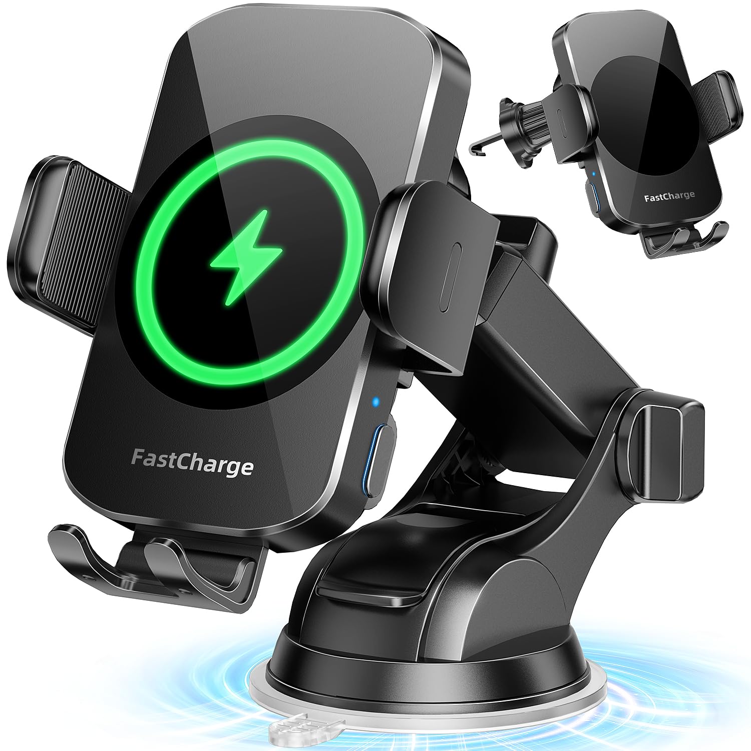 Wireless Car Charger & 3-in-1 Phone Mount for Fast Charging and Secure Hold image 1