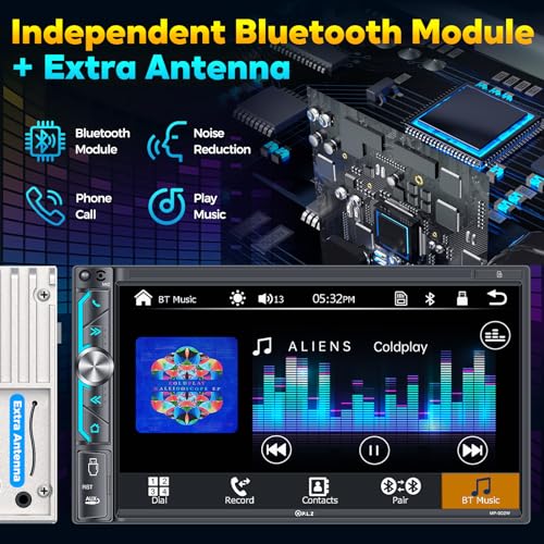 PLZ 7" Wireless Double Din Car Stereo with Apple CarPlay, Android Auto, and Bluetooth 5.3 thumbnail 4