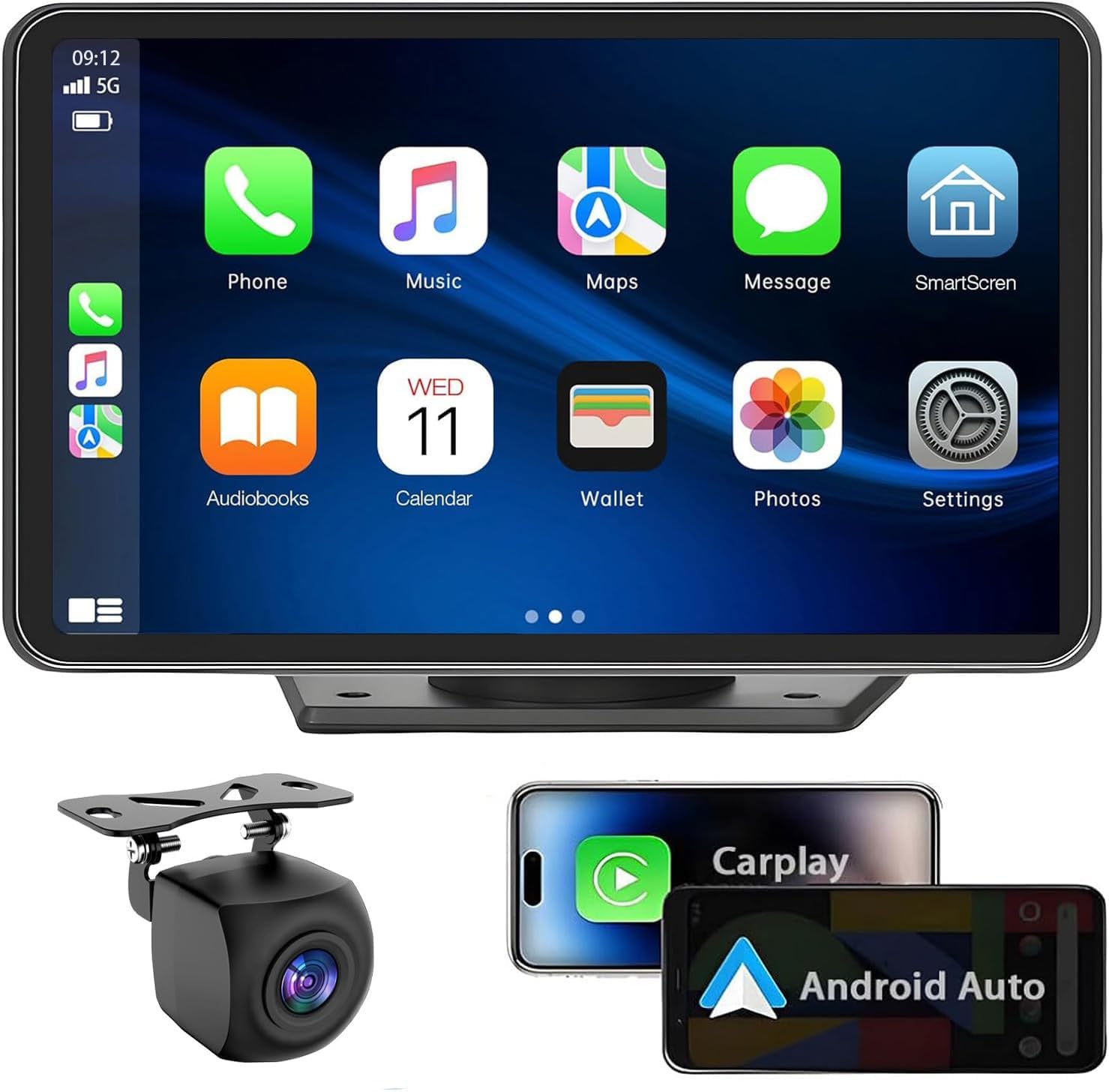 APOKAMORI 7" Wireless CarPlay & Android Auto Portable Touchscreen Car Stereo with Backup Camera thumbnail 4