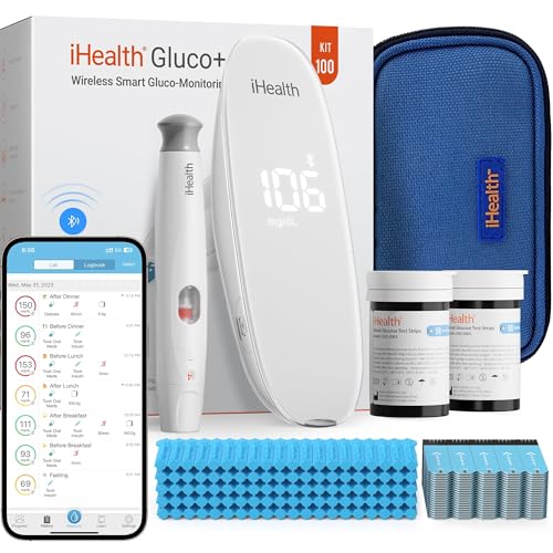 iHealth Gluco+ Wireless Smart Glucose Monitor Kit with 100 Strips & Lancets thumbnail 2