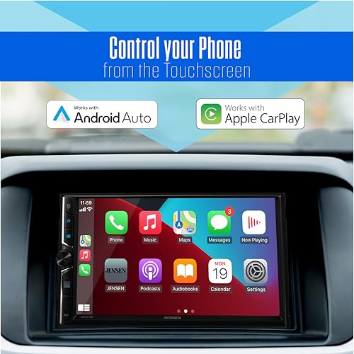 JENSEN J3CA7W 7-inch Wireless Apple CarPlay & Android Auto Double DIN Touchscreen Car Stereo thumbnail 4