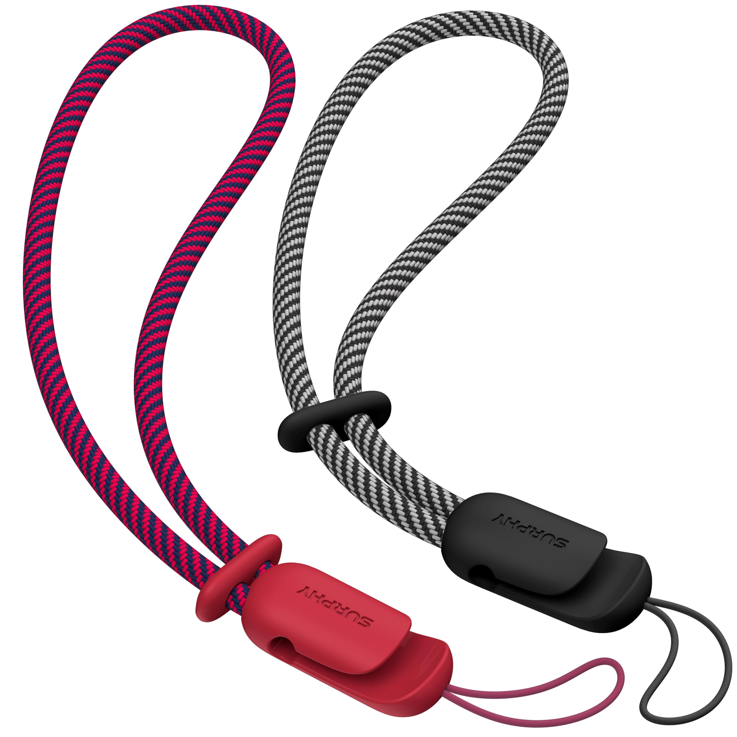 SURPHY 2 Pack Phone Lanyard with Braided Wrist Strap - Pink & Gray thumbnail 2