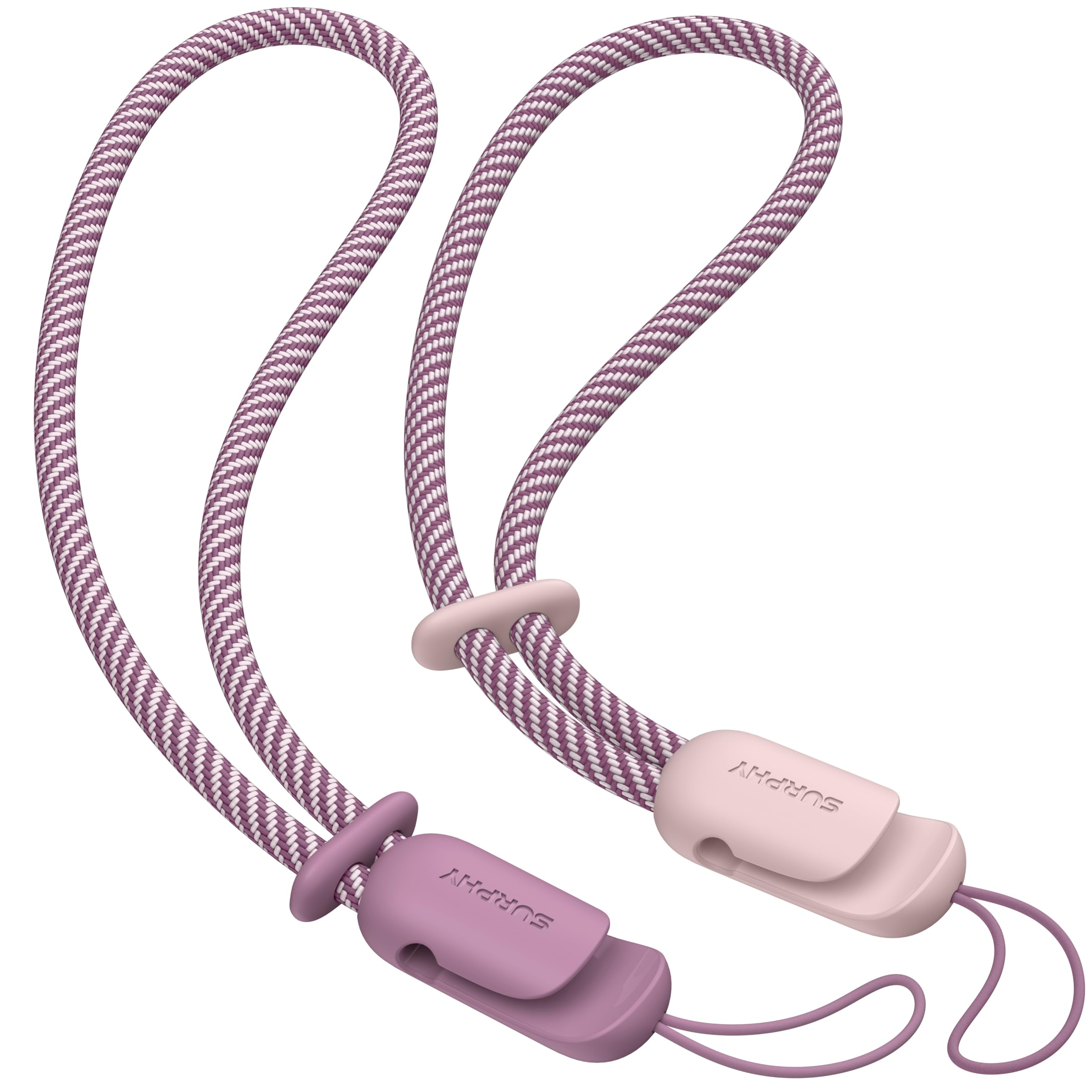 SURPHY 2 Pack Phone Lanyard with Braided Wrist Strap - Pink & Gray thumbnail 3