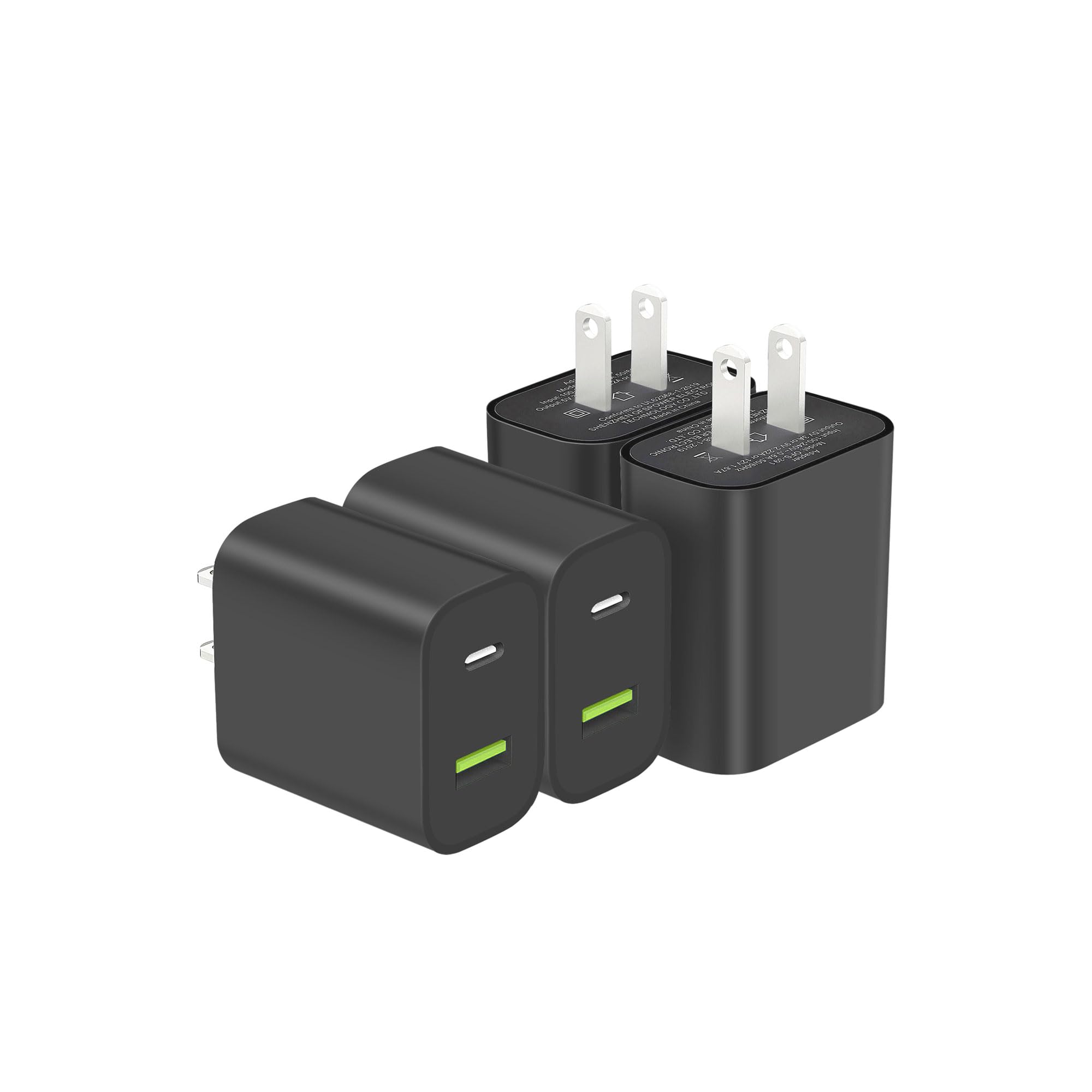 2 Pack USB C Charger Block, Dual Port 20W Fast Charging Adapter for iPhone and More thumbnail 4