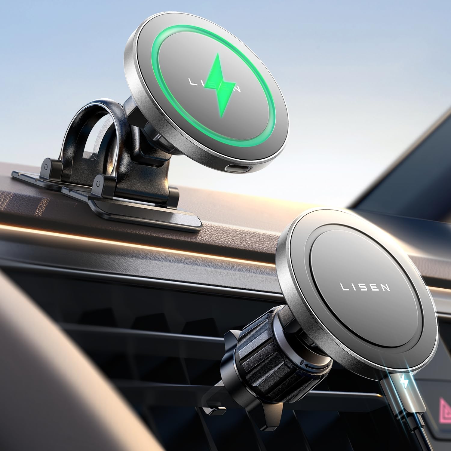 LISEN 15W MagSafe Wireless Car Mount Charger thumbnail 3