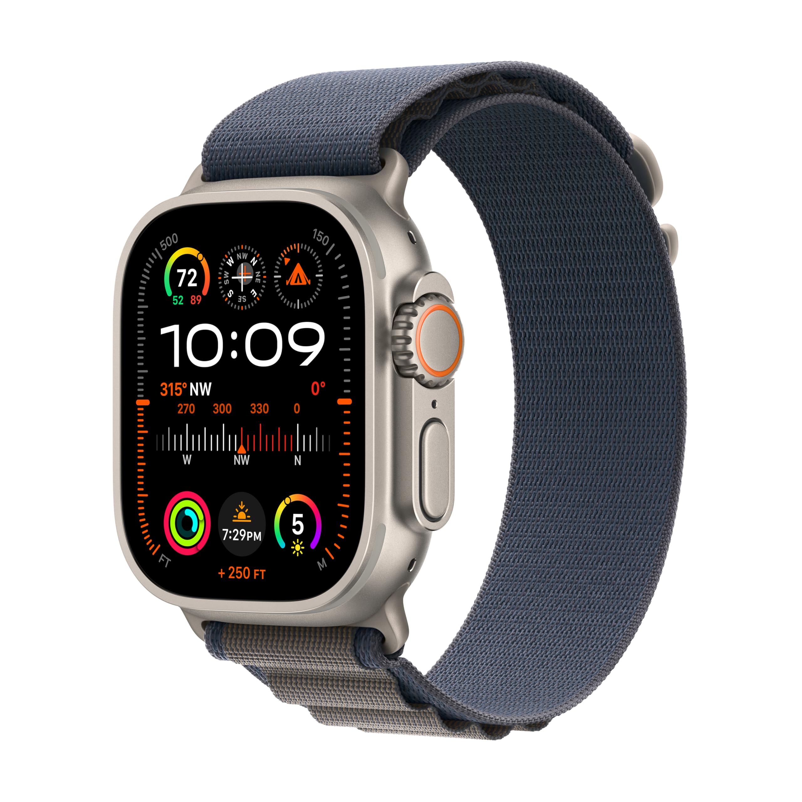 Apple Watch Ultra 2 GPS + Cellular, 49mm Titanium Case with Blue Ocean Band (Renewed) thumbnail 3