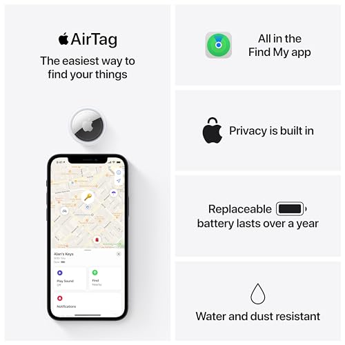 Apple AirTag (1st Generation) - Smart Item Tracker for Keys, Wallets, Luggage, and More