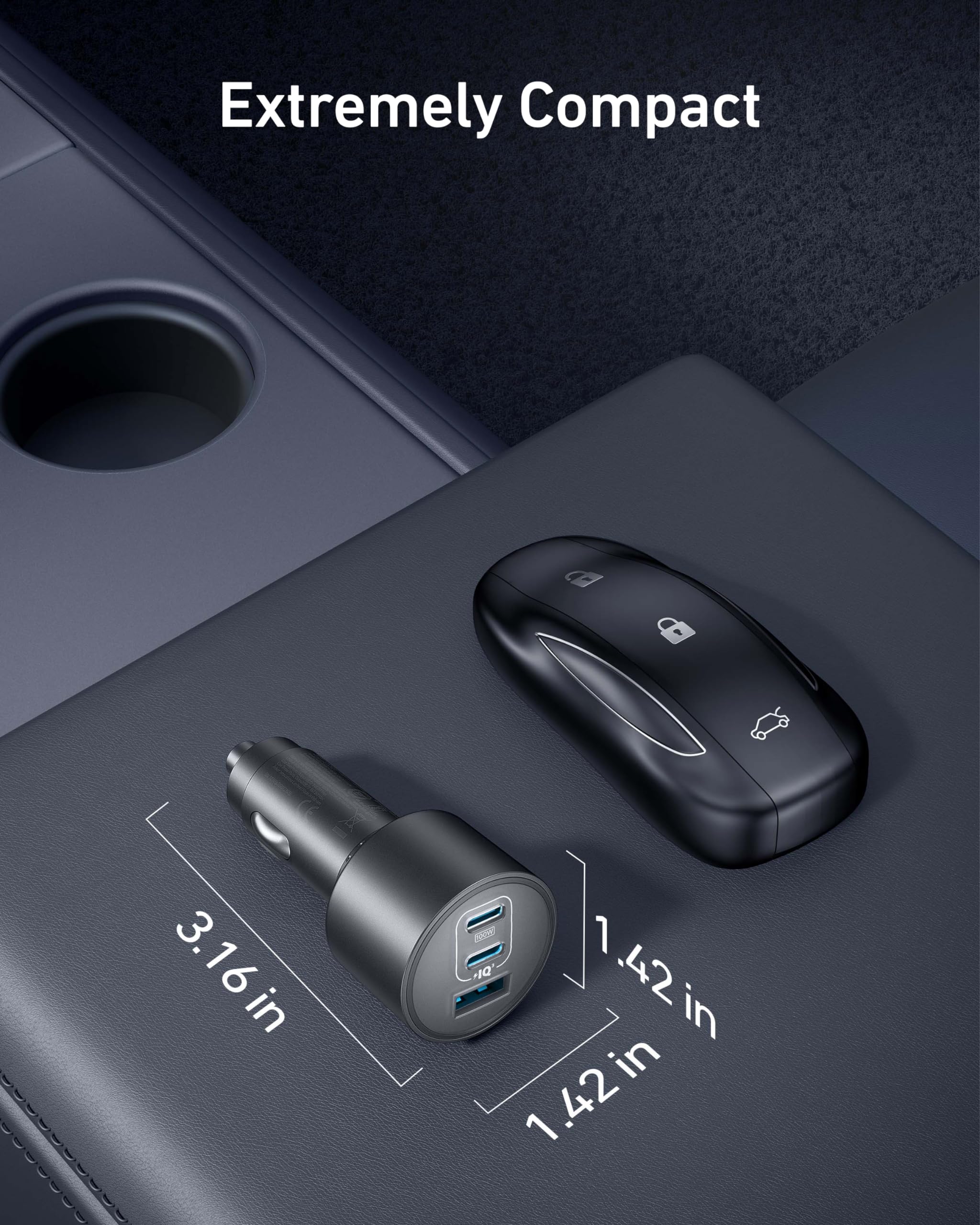 Anker 167.5W 3-Port Ultra-Compact USB-C Fast Charging Car Charger thumbnail 3